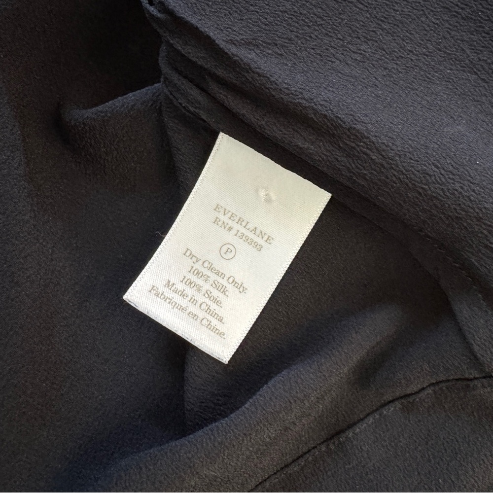 Everlane The Clean Silk Shell Black Base - Size 10 - Picture 3 of 5